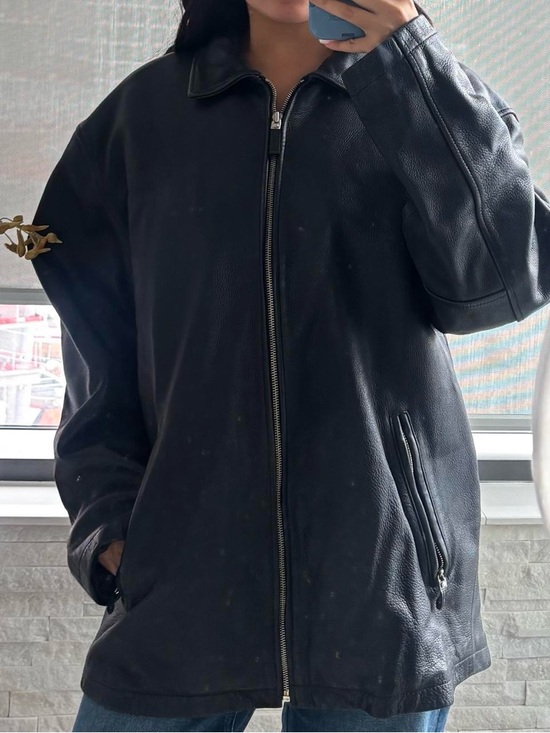 Danier Jackets & Blazers - Danier Black Leather Zip-Front Jacket